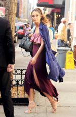 LILY ALDRIDGE Leaves The Buzzfeed Office in New York 03/08/2016