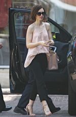 LILY COLLINS Arrives at Peninsula Hotel in Beverly Hills 03/18/2016