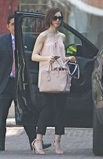 LILY COLLINS Arrives at Peninsula Hotel in Beverly Hills 03/18/2016
