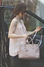 LILY COLLINS Arrives at Peninsula Hotel in Beverly Hills 03/18/2016