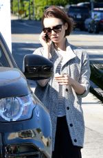 LILY COLLINS at a Gas Station in Los Angeles 03/08/2016