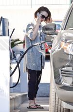 LILY COLLINS at a Gas Station in Los Angeles 03/08/2016