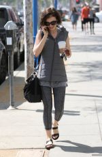 LILY COLLINS Leaves a Gym in Los Angeles 02/27/2015