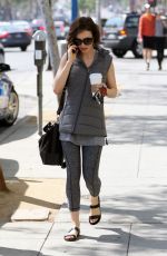 LILY COLLINS Leaves a Gym in Los Angeles 02/27/2015