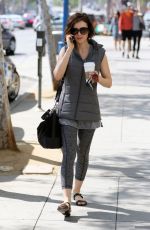 LILY COLLINS Leaves a Gym in Los Angeles 02/27/2015
