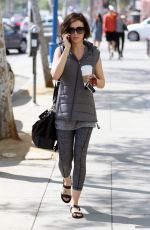 LILY COLLINS Leaves a Gym in Los Angeles 02/27/2015