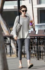 LILY COLLINS Leaves a Gym in West Hollywood 03/02/2016