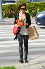 LILY COLLINS Leaves Bristol Farms Market in Los Angeles 03/10/2016