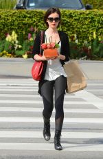 LILY COLLINS Leaves Bristol Farms Market in Los Angeles 03/10/2016