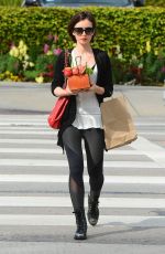 LILY COLLINS Leaves Bristol Farms Market in Los Angeles 03/10/2016