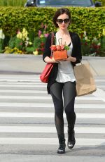 LILY COLLINS Leaves Bristol Farms Market in Los Angeles 03/10/2016