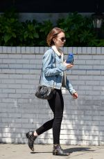 LILY COLLINS Leaves Chateau Marmont in Los Angeles 03/27/2016