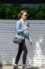 LILY COLLINS Leaves Chateau Marmont in Los Angeles 03/27/2016
