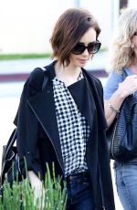 LILY COLLINS Out and About in Beverly Hills 03/17/2016