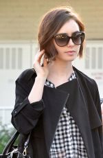 LILY COLLINS Out and About in Beverly Hills 03/17/2016