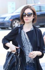 LILY COLLINS Out and About in Beverly Hills 03/17/2016