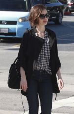 LILY COLLINS Out and About in Beverly Hills 03/17/2016