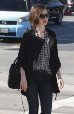 LILY COLLINS Out and About in Beverly Hills 03/17/2016