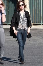LILY COLLINS Out and About in Beverly Hills 03/17/2016