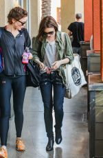 LILY COLLINS Shopping at Erewhon Health Food Store in Los Angeles 03/15/2016