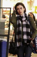 LILY COLLINS Shopping at Whole Foods in Los Angeles 03/17/2016