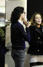 LINDSAY LOHAN at Novikov Restaurant in London 03/15/2016