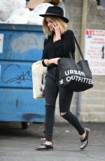 LUCY HALE Shopping at Barnes and Noble and Urban Outfitters in Studio City 03/13/1016
