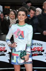 MAISIE WILLIAMS at Jameson Empire Awards 2016 in London 03/20/2016