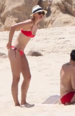 MARIA SHARAPOVA in Red Bikini at a Beach in Mexico 03/27/2016