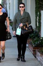 MICHELLE TRACHTENBERG Leaves Kate Sommerville Skin Care in Los Angeles 03/14/2016