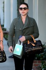 MICHELLE TRACHTENBERG Leaves Kate Sommerville Skin Care in Los Angeles 03/14/2016