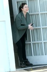 MICHELLE TRACHTENBERG Peeks Her Head Out of an Office in Los Angeles 03/14/2016