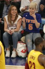 MILEY and BRANDI CYRUS at Madison Square Garden in New York 03/27/2016