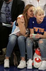 MILEY and BRANDI CYRUS at Madison Square Garden in New York 03/27/2016
