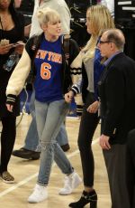 MILEY and BRANDI CYRUS at Madison Square Garden in New York 03/27/2016