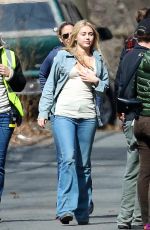 MILEY CYRUS on the Set of Untitled Woody Allen