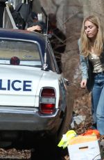 MILEY CYRUS on the Set of Untitled Woody Allen