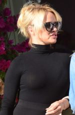 PAMELA ANDERSON Leaves Ivy at the Shore Restaurant in Santa Monica 03/23/2016