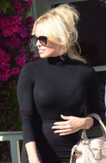 PAMELA ANDERSON Leaves Ivy at the Shore Restaurant in Santa Monica 03/23/2016