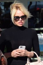 PAMELA ANDERSON Leaves Ivy at the Shore Restaurant in Santa Monica 03/23/2016