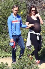 Pregnant ANNE HATHATWAY Out Hiking in Los Angeles  03/12/2016