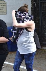 Pregnant ANNE HATHAWAY Leaves a Gym in Los Angeles 03/04/2016