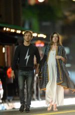 Pregnant ANNE HATHAWAY Out for Dinner at L & E Oyster Bar in Silverlake 03/02/2016