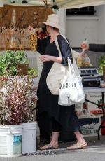 Pregnant ANNE HATHAWAY Shopping at Farmer