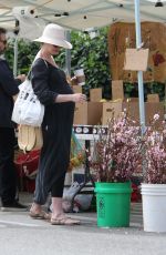 Pregnant ANNE HATHAWAY Shopping at Farmer