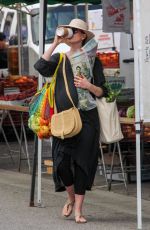 Pregnant ANNE HATHAWAY Shopping at Farmer