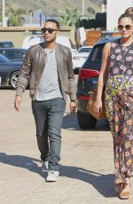 Pregnant CHRISSY TEIGEN at Nobu in Malibu 03/12/2016