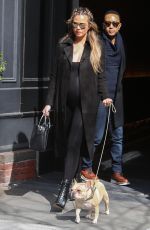 Pregnant CHRISSY Teigen Leaves Her Apartment in New York 03/03/2016