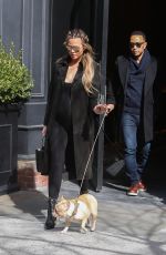 Pregnant CHRISSY Teigen Leaves Her Apartment in New York 03/03/2016