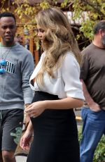 Pregnant CHRISSY TEIGEN Out and About in Los Angeles 03/11/2016